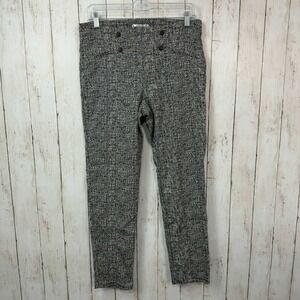 Retrology‎ Women's Black White Tweed Sailor Button Ankle Pants Size Medium